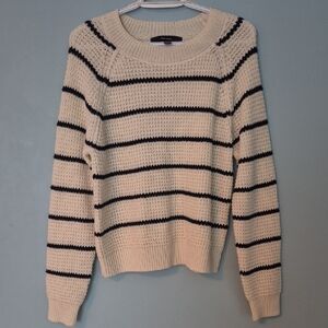 Striped Cream and Black Sweater